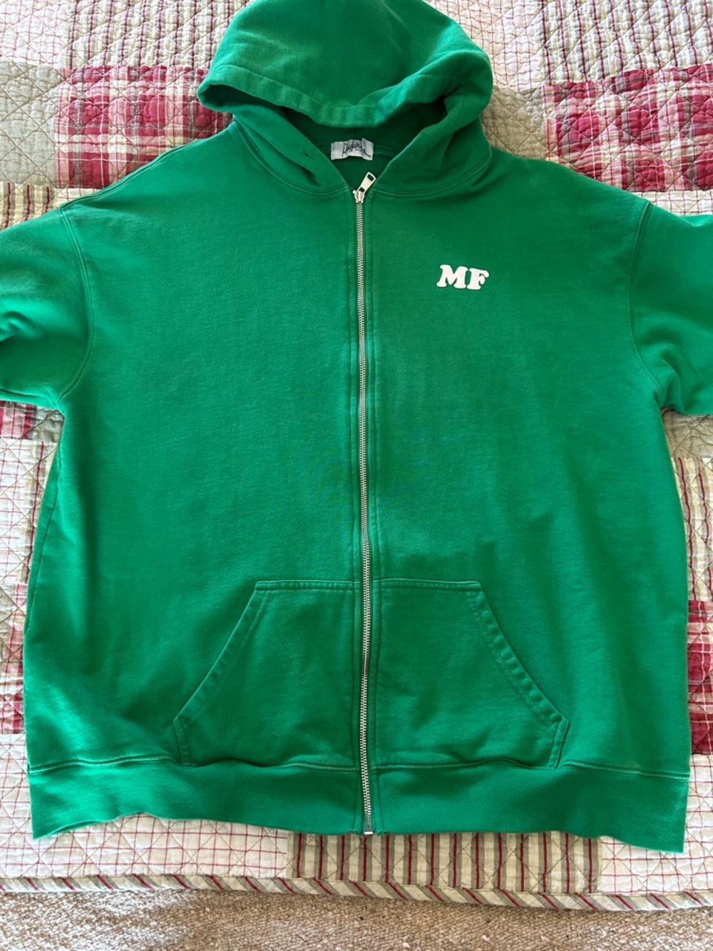 MF Green Full-Zip Hoodie with Front Pockets